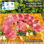 Beef Tenderloin frozen Australia (A) BUDGET steak cuts 2" 5cm price for 2pcs 600gr (eye fillet mignon daging sapi has dalam) brand NOLAN / McPHEE / CAG